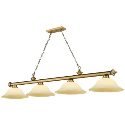 Z-lite Cordon By  Rubbed Brass 4 Light Billiard Light