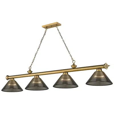 Z-lite Cordon By  Rubbed Brass 4 Light Billiard Light