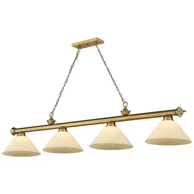 Z-lite Cordon By  Rubbed Brass 4 Light Billiard Light