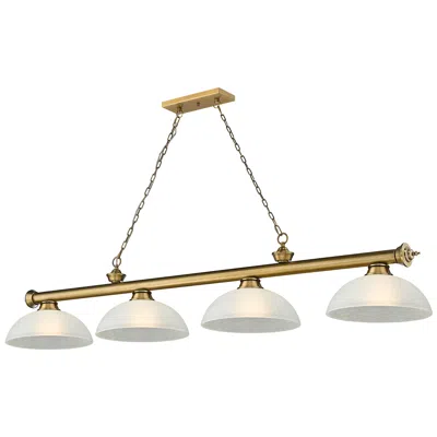 Z-lite Cordon By  Rubbed Brass 4 Light Billiard Light