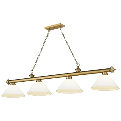 Z-lite Cordon By  Rubbed Brass 4 Light Billiard Light