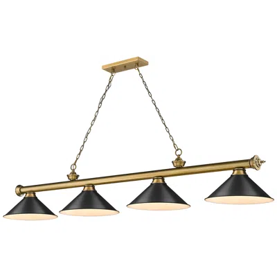 Z-lite Cordon By  Rubbed Brass 4 Light Billiard Light