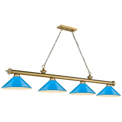 Z-lite Cordon By  Rubbed Brass 4 Light Billiard Light
