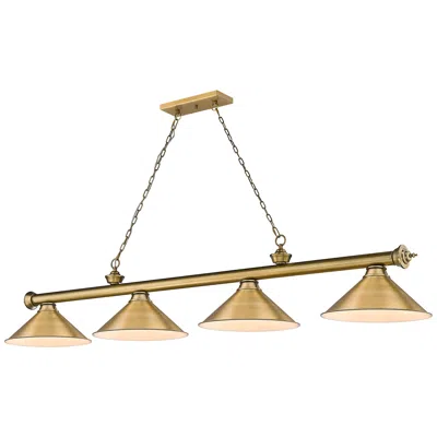 Z-lite Cordon By  Rubbed Brass 4 Light Billiard Light