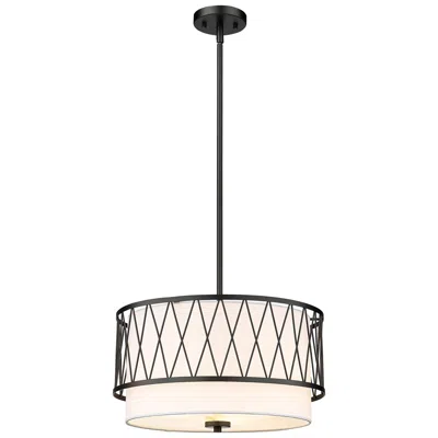 Z-lite Dalton By  Matte Black 17 Inch 3 Light Pendant