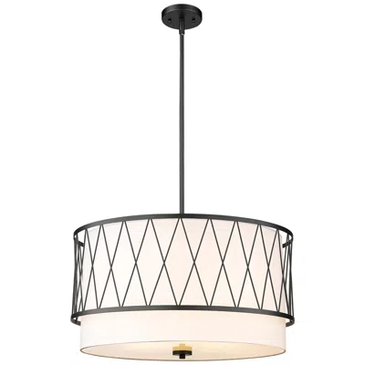 Z-lite Dalton By  Matte Black 4 Light Pendant