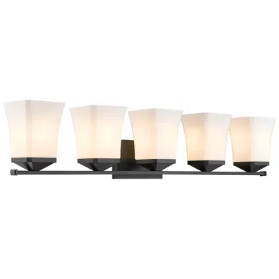 Z-lite Darcy 38" Wide Matte Black 5-light Bath Vanity Light