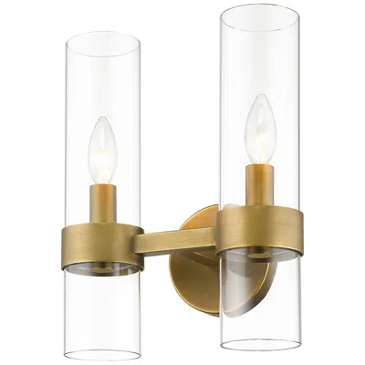 Z-lite Datus 13" High Rubbed Brass 2-light Wall Sconce