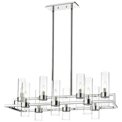 Z-lite Datus 42 1/2"w Polished Nickel 10-light Linear Chandelier