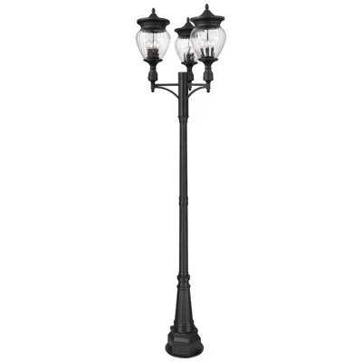 Z-lite Davina 120 1/4"h Black 3-head Outdoor Post Light With Base