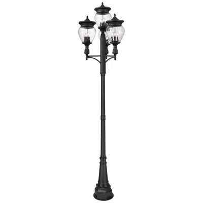 Z-lite Davina 130 3/4"h Black 4-head Outdoor Post Light With Base