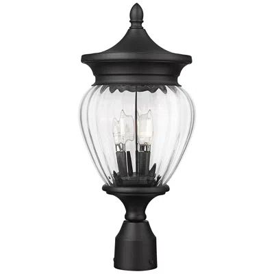 Z-lite Davina 20 1/4" High Black 3-light Outdoor Post Light