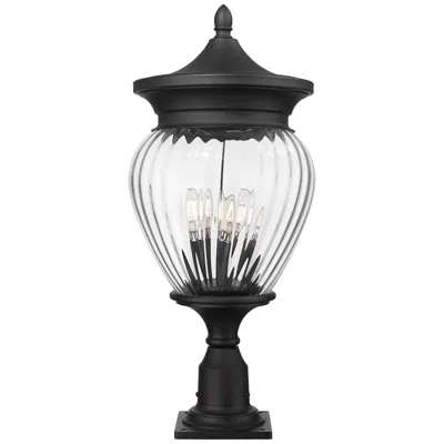 Z-lite Davina 27 1/4"h Black 4-light Outdoor Peer Light With Base