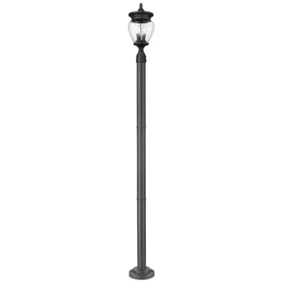 Z-lite Davina By  Black 94 Inch High 3 Light Outdoor Post Mounted Fixture