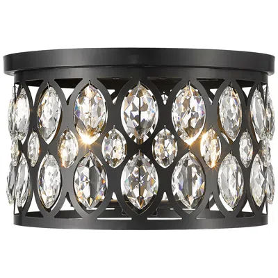 Z-lite Dealey 15 3/4" Wide Matte Black 4-light Ceiling Light