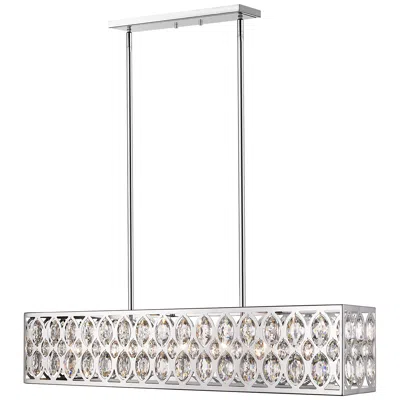 Z-lite Dealey 9 1/4"w Crystal Chrome 7-light Kitchen Island Light Chandelier