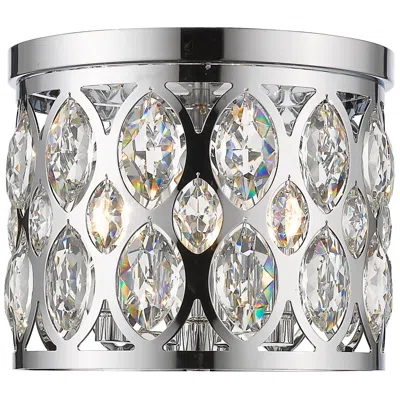 Z-lite Dealey By  Chrome 12 Inch 3 Light Flush Mount