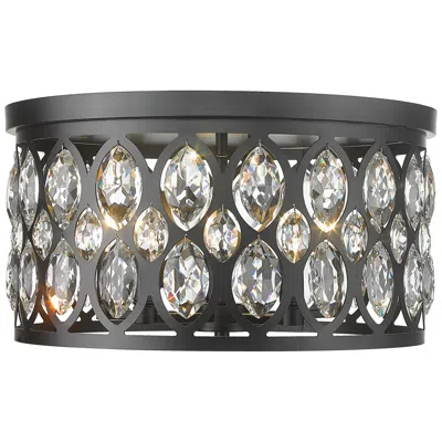 Z-lite Dealey By  Matte Black 18 Inch 5 Light Flush Mount