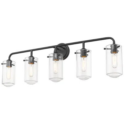 Z-lite Delaney 38" Wide High Matte Black 5-light Bath Light