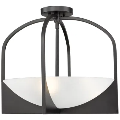 Z-lite Devon By  Matte Black 4 Light Semi Flush Mount