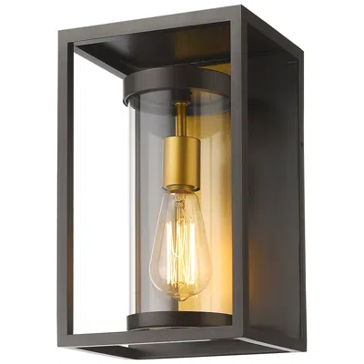 Z-lite Dunbroch 13" High Deep Bronze And Brass Outdoor Wall Light