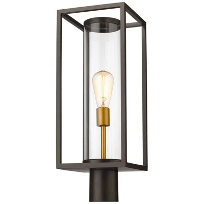 Z-lite Dunbroch By  Bronze/brass 21.75 Inch 1 Light Outdoor Post Fixture