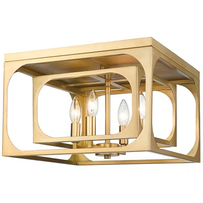 Z-lite Easton 15" Wide Rubbed Brass 4-light Ceiling Light