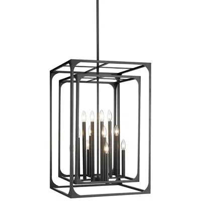 Z-lite Easton 20 1/2" Matte Black 12-light Open Rectangle Chandelier