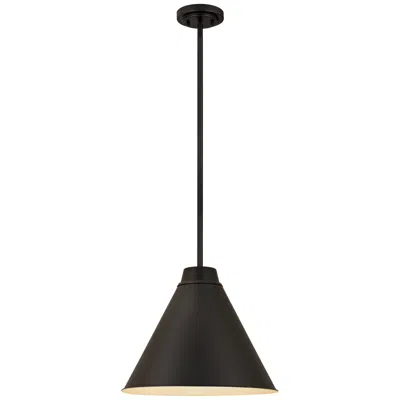 Z-lite Eaton 18" Wide Matte Black Cone Pendant Light