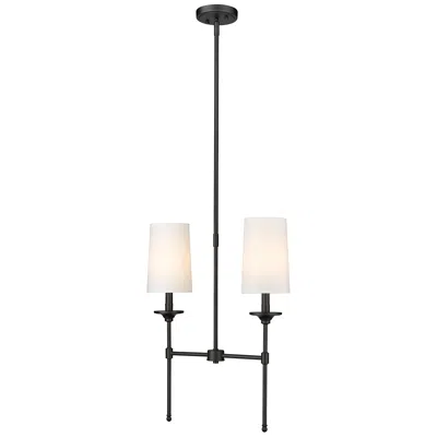 Z-lite Emily 19" Wide Matte Black 2-light Linear Chandelier