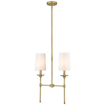 Z-lite Emily 19" Wide Rubbed Brass 2-light Linear Pendant