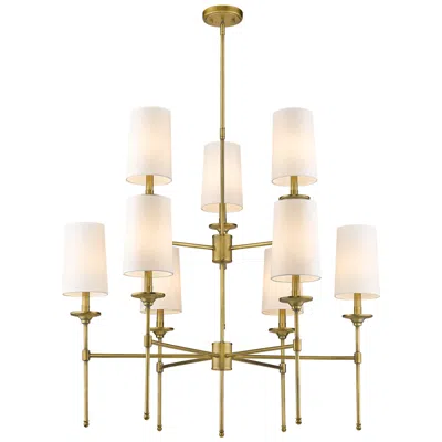 Z-lite Emily 38" Wide Rubbed Brass 9-light Chandelier