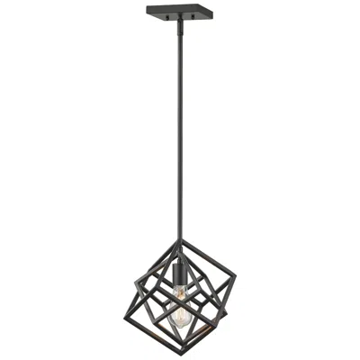 Z-lite Euclid 12" Wide 1-light Geometric Matte Black Mini Pendant