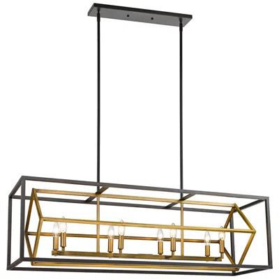 Z-lite Euclid 44" Wide Bronze And Olde Brass 8-light Linear Pendant