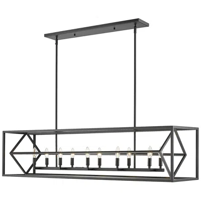 Z-lite Euclid By  Matte Black 10 Light Island Pendant