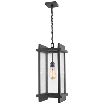 Z-lite Fallow By  Black 10 Inch 1 Light Outdoor Chain Mount Ceiling Fixture