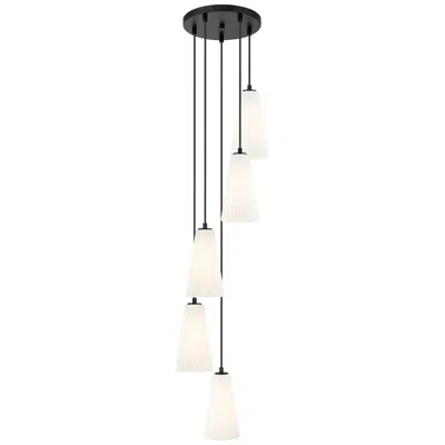 Z-lite Farrell By  Matte Black 12 Inch 5 Light Chandelier