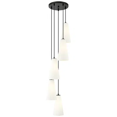 Z-lite Farrell By  Matte Black 12 Inch 5 Light Chandelier