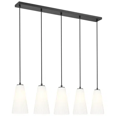 Z-lite Farrell By  Matte Black 6 Inch 5 Light Linear Chandelier