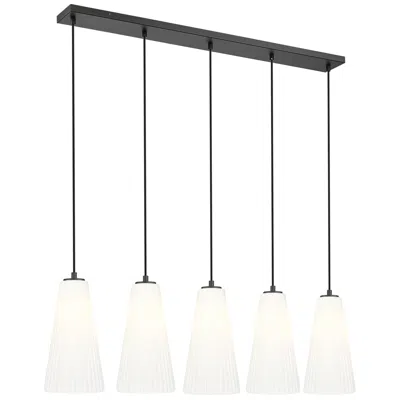Z-lite Farrell By  Matte Black 7.25 Inch 5 Light Linear Chandelier