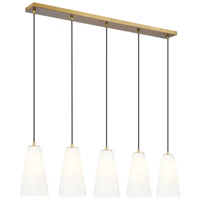 Z-lite Farrell By  Modern Gold 6 Inch 5 Light Linear Chandelier In Multi