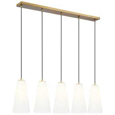 Z-lite Farrell By  Modern Gold 7.25 Inch 5 Light Linear Chandelier In White