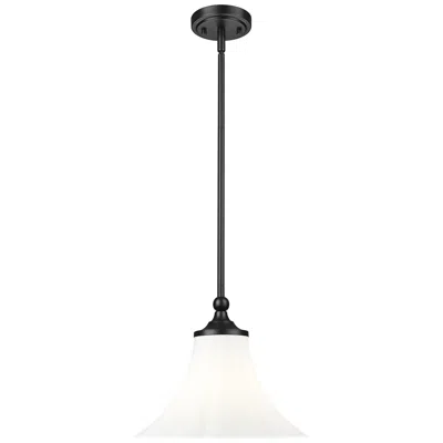Z-lite Fleur By  12 Inch Matte Black 1 Light Pendant