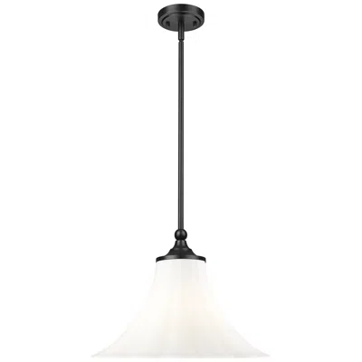 Z-lite Fleur By  16 Inch Matte Black 1 Light Pendant