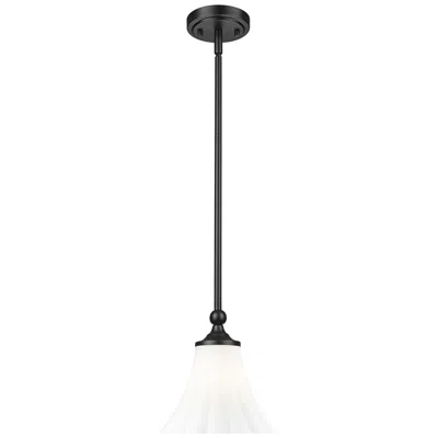 Z-lite Fleur By  8 Inch Matte Black 1 Light Pendant