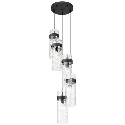 Z-lite Fontaine 14 1/2" Wide Matte Black Multi-light Pendant