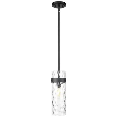 Z-lite Fontaine 5 3/4"w Matte Black Cylinder Mini Pendant