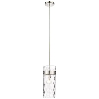 Z-lite Fontaine 6 1/2" Wide Polished Nickel Cylinder Mini Pendant