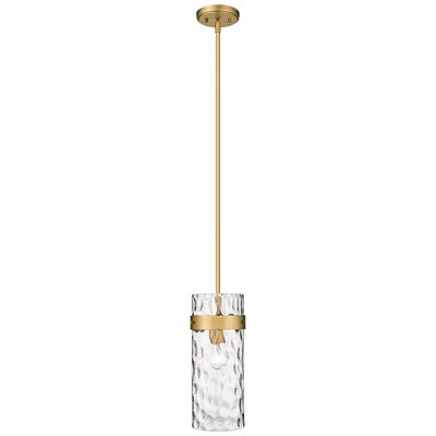 Z-lite Fontaine 6 1/2" Wide Rubbed Brass Mini Pendant