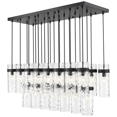 Z-lite Fontaine By  Matte Black 54.5 Inch 23 Light Linear Chandelier